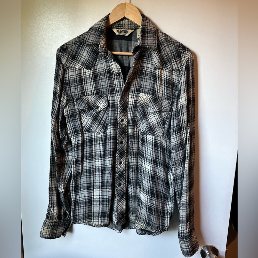 Classic Black and Grey Plaid Men's Shirt